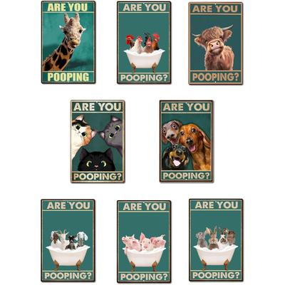 Are You Pooping Metal Aluminum Sign 8"x12" Funny Bathroom Toilet Choose One