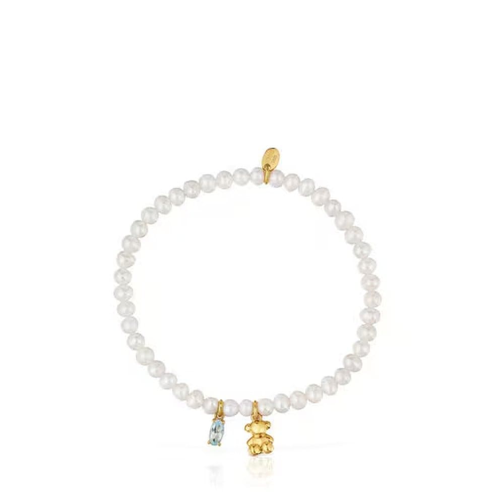 Elastic Vermeil Bracelet Pearl And Topaz Boldbear /311561640