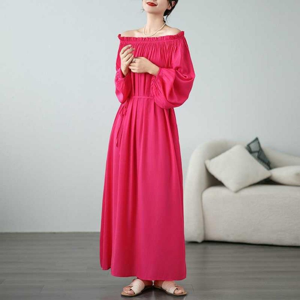 Round Neck Loose Long Dress