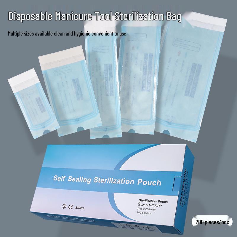 Samouzavírací sterilizační sáček odolný vůči vysokým teplotám pro manikúrní nástroje