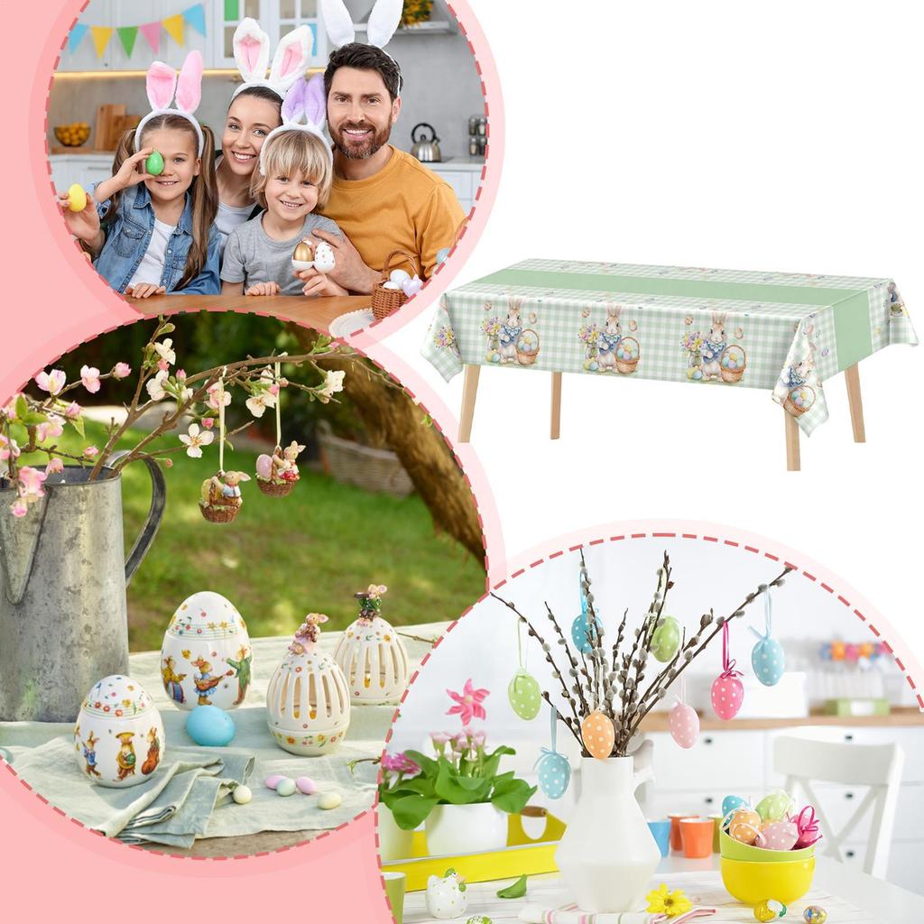 Easter Rectangle Tablecloth Waterproof Table Cover Rectangle Table Cover Decorations for Picnic Restaurant Kitchen Dining Room