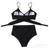 High Waist Leopard Cross Design Sexy Two Piece Bikini Swimsuit Trendy For Beach Holiday
