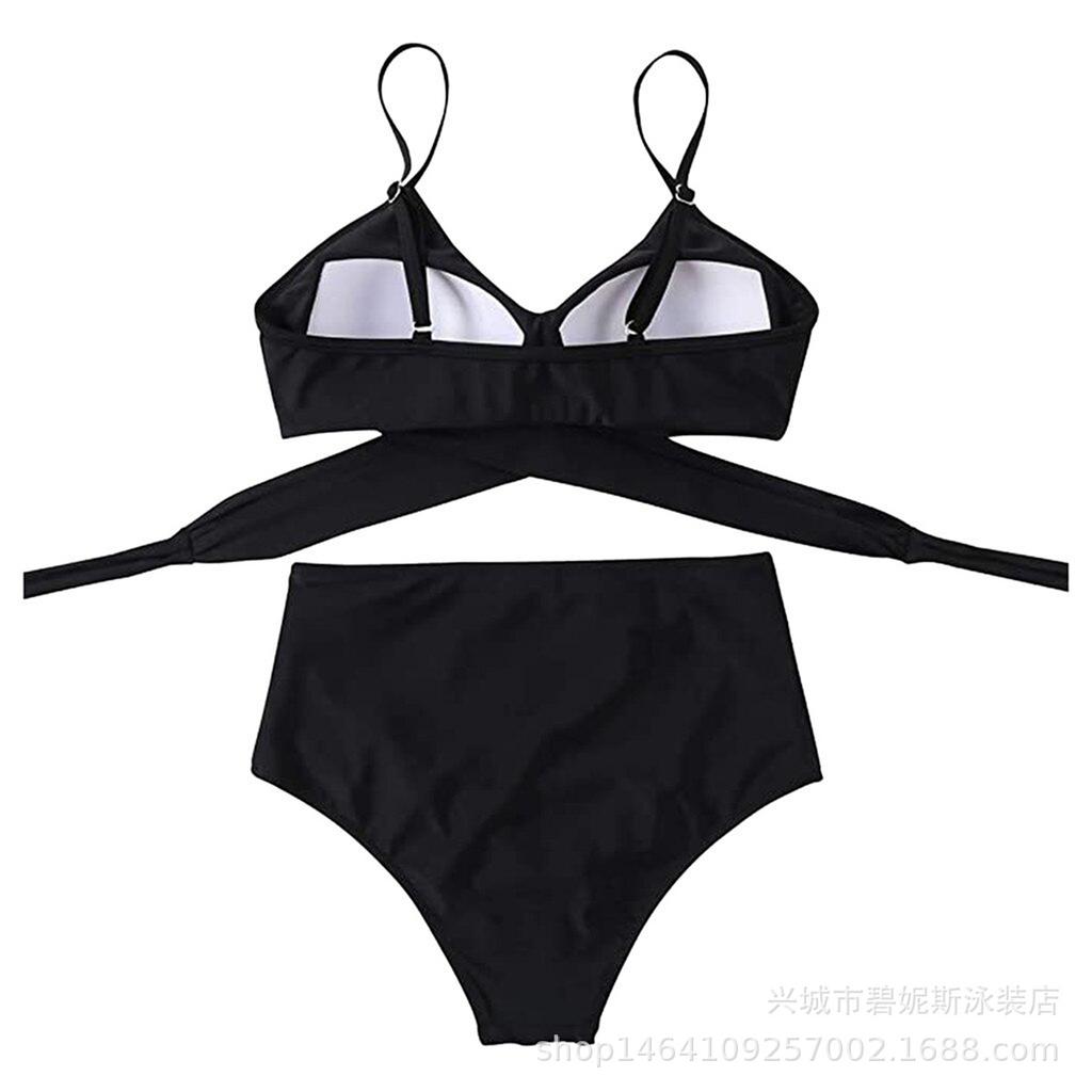 High Waist Leopard Cross Design Sexy Two Piece Bikini Swimsuit Trendy For Beach Holiday