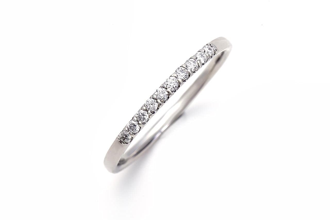 

LEGAN Half Eternity Size 15 10 pt900 Natural Diamond Engagement Wedding Made in Japan Ring, Platinum, [0.1ct / Stones], Ring, Ring, Diamond, платиновий