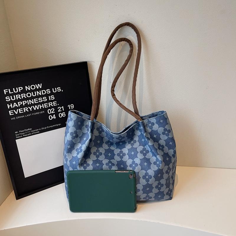 Print Student Shoulder Class Bag Women's Large Capacity Tote Bag