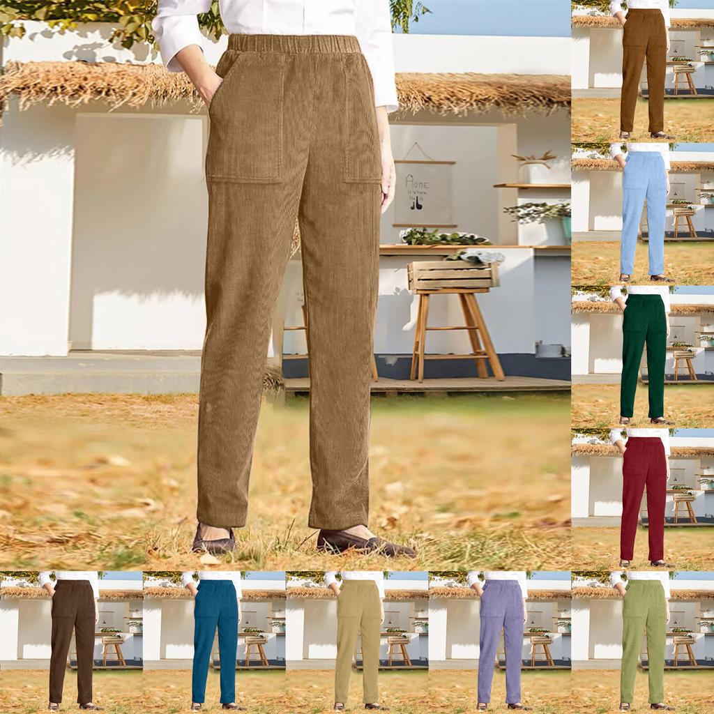 Cotton Corduroy Casual Pants For Women With Pockets And Trousers For Summer Comfort