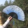 Vintage Bamboo Silk Women's Folding Fan - Portable Dance Gift