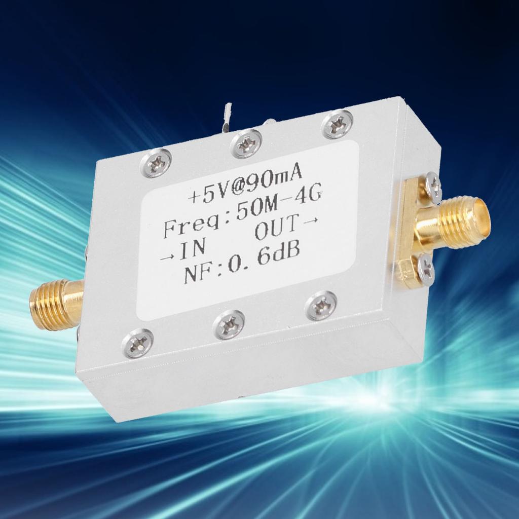 Broadband Amplifier Low Noise Aluminum Alloy Signal Receiving LNA 0.05‑4GHZ