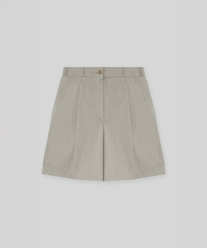 Deomillui Basic Cotton Pin Tuck Pants (Beige)