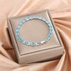 Charm Female Rose Red Blue Green Purple Pink Champagne Zircon Stone Bracelet Cute Silver Color Wedding Jewelry For Women