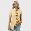 Women's Casual Floral Print V-Neck Short Sleeve Decorative Button T-Shirt Top
