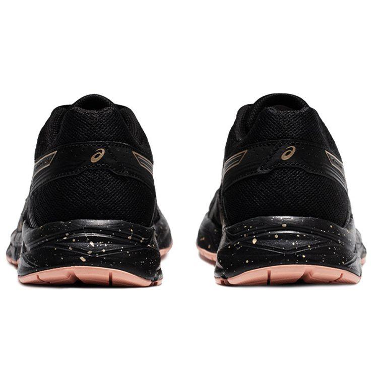 Asics Gel-Contend 4 Breathable Fashion Fabric Synthetic Leather Low-Top Casual Running Shoes Women sneaker Black Gold Pink T8D9Q-011