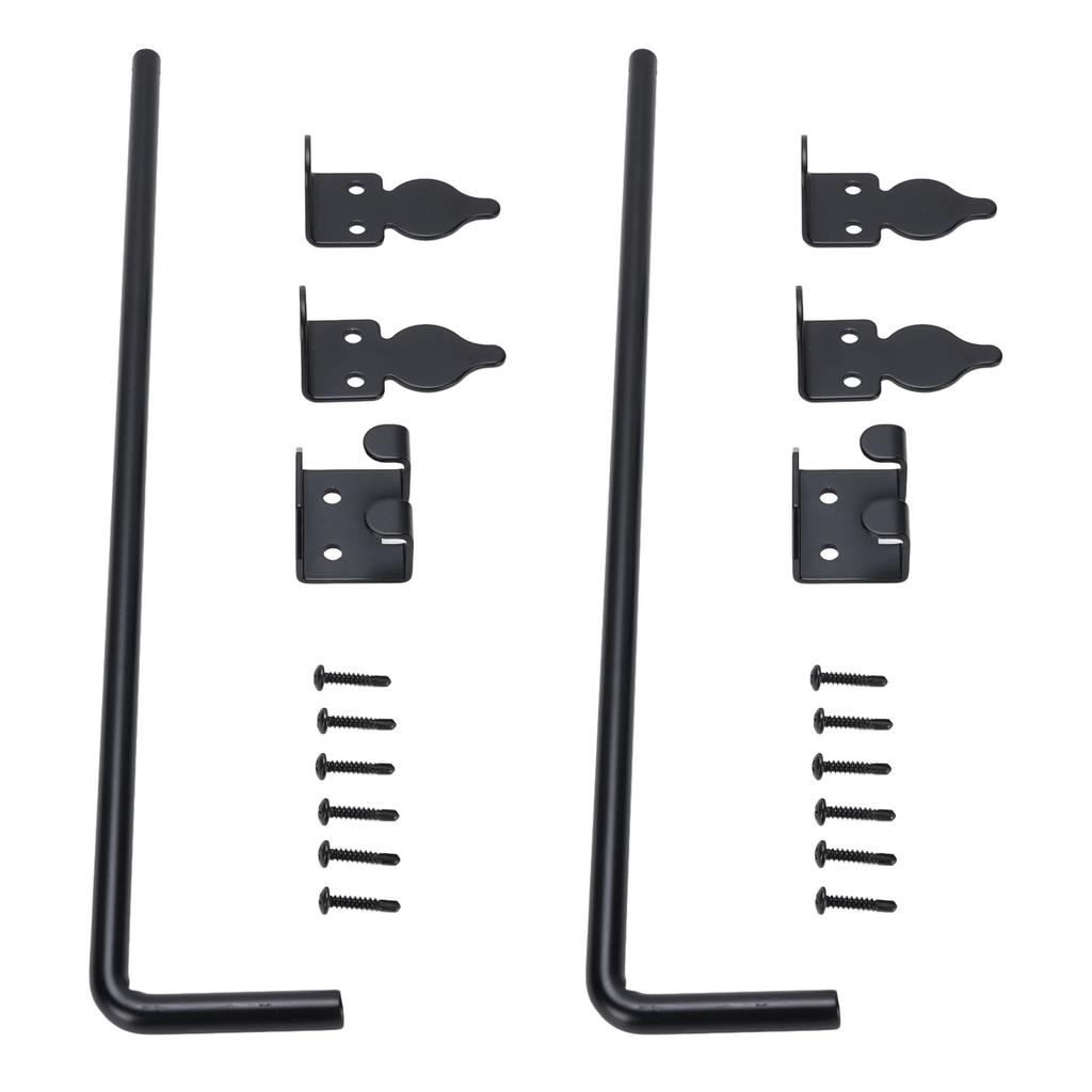 2 Set Cane Bolt Gate Drop Rod 18in Wood Fence Heavy Duty Hardware Ground Latch Metal Stopper Iron Gate Pin