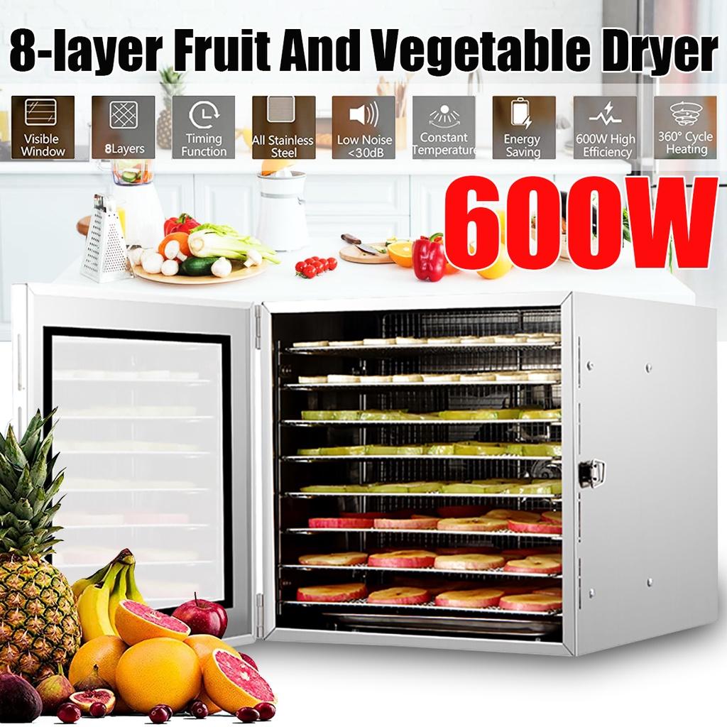220V 600W 8 Trays Beef Jerky Making Tools Drying Machine Fruit Dryer Dehydrator for Fruit Meat Food Home Appliances
