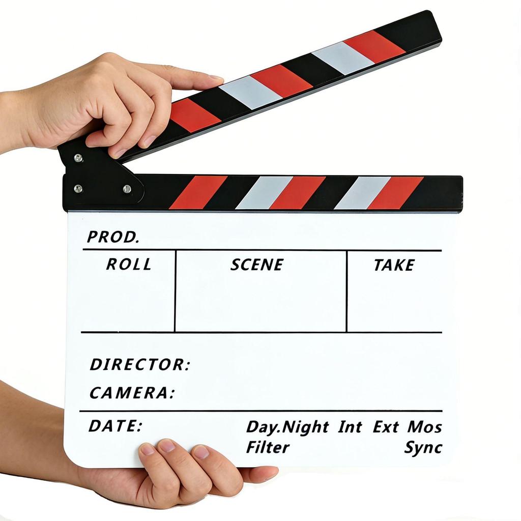 Ciak in Acrilico per Regista Pellicola & TV Oggetti di Scena Barra Colore Tavola da Film
