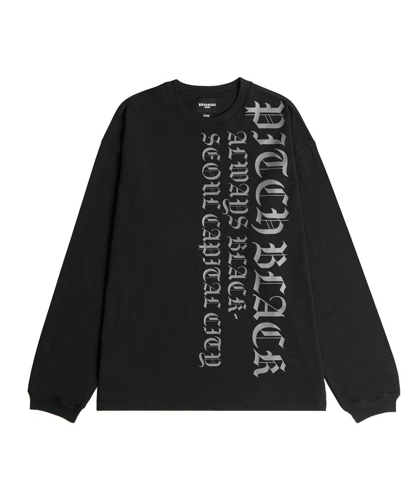 Pichibeullaeg Vertical Logo Long Sleeve Tee (Black)