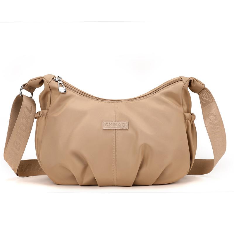 Stylish and Simple Pleated Messenger Bag Women's Large-capacity Versatile Niche Shoulder Bag Nylon Cloth Versatile Commuter Bag