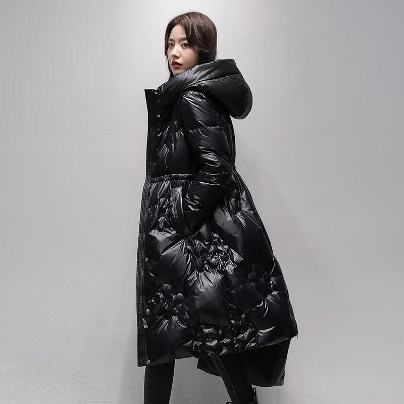 Dámská dlouhá péřová bunda Snow Flying s kapucí, slim střih