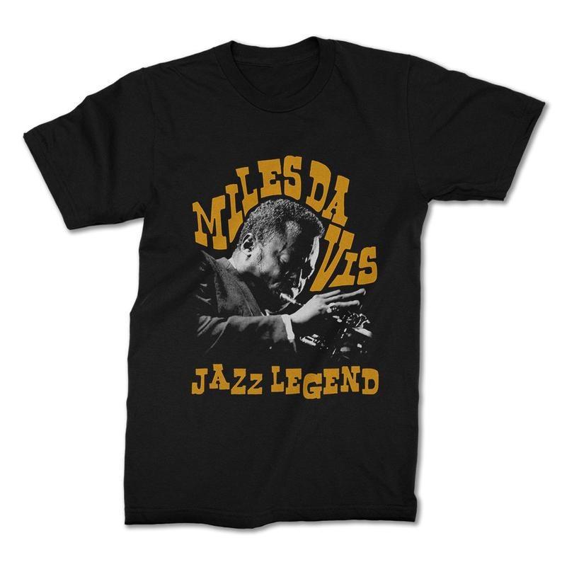 Miles Davis Jazz Legend Reprinted Black Unisex Cotton TShirt S23XL Unisex T-Shirt XXXL