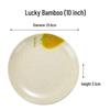 Fangao Ceramic Round Serving Plates, Lucky Bamboo Pattern