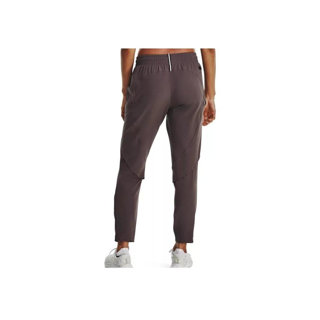 Under Armour Solid Color Logo Embroidered Straight Leg Sports Pants With Elastic Waist Women Bottoms Grey 1379018-057