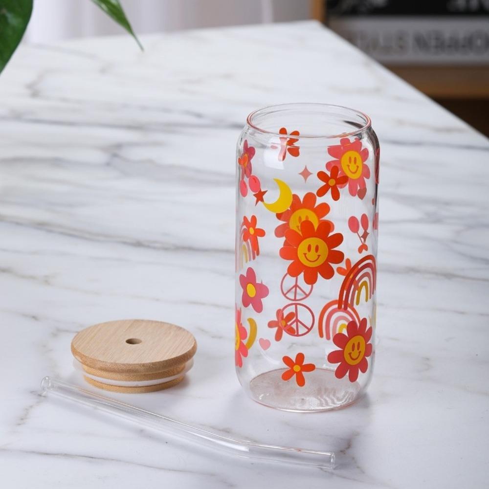 Kawaii Strawberry Plastic Cup With Lid And Straw Drinking Cup Iced Hot Coffee Glasses Cute Tumbler Cup for Kitchenware Juice Cup