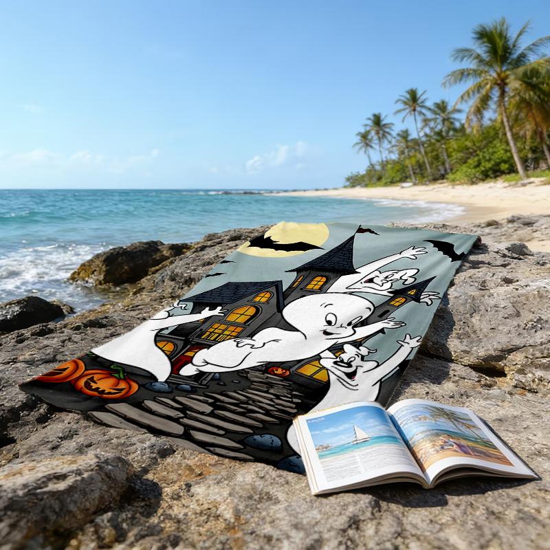 1pc Casper1 Beach Towel, Beach and Seaside Swimming Pool Equipment, Fashion Pattern, Rectangular, Travel Essentials