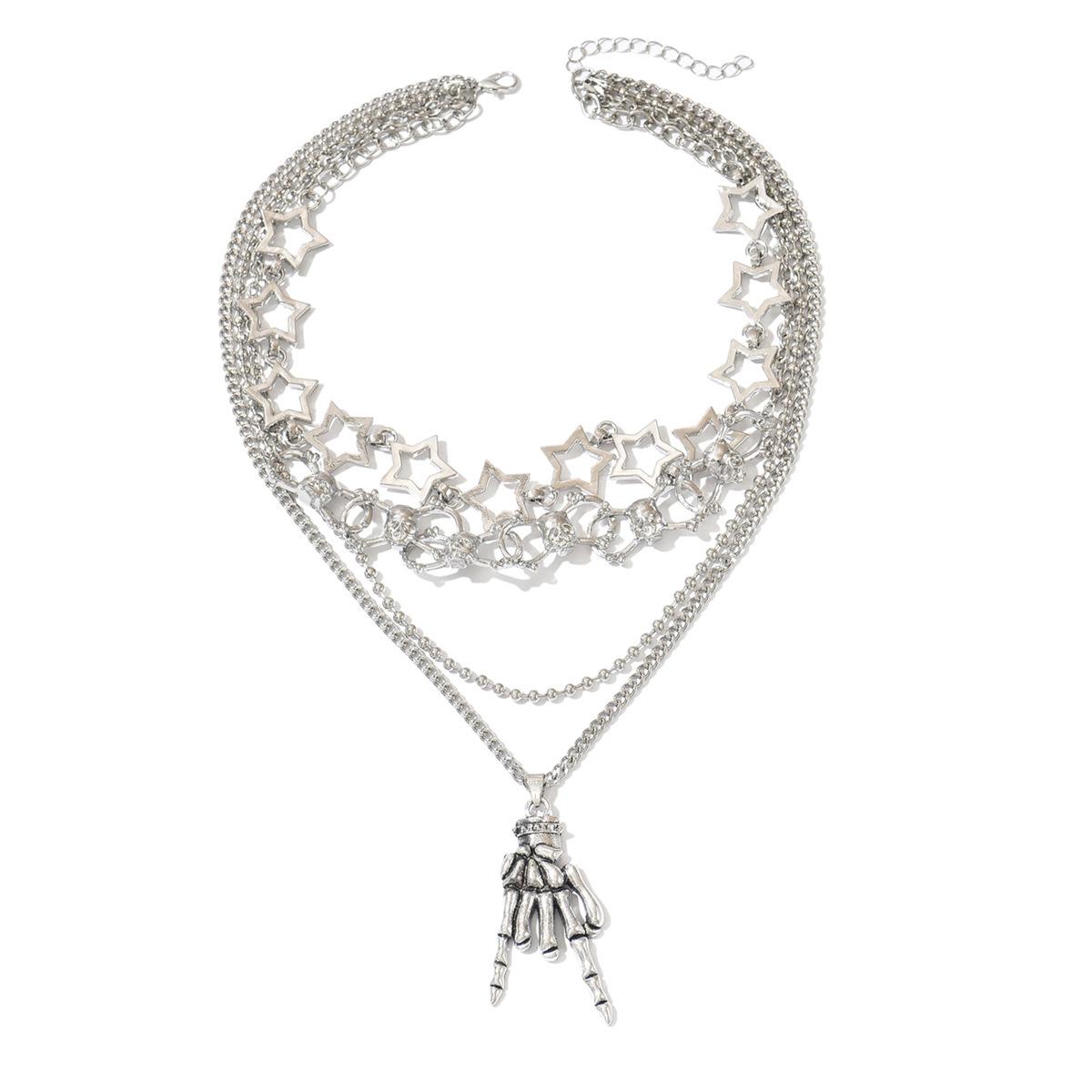 

Accessories Wear Necklace European and American Accessories Female Halloween Skull Finger Hip Hop Necklace