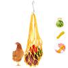 Poultry Hanging Feeding Net Bag Chicken String Bag Vegetable Fruits Feeding Toy Tool with Hooks