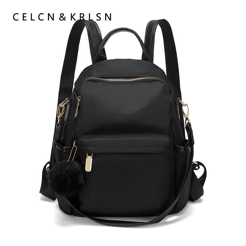 

Celcn & Krlsn Schoolbag Backpack Female 2025 New Arrival Large Capacity Waterproof High School Student Travel Canvas Backpack Xuanying Black [Counter genuine goods] Gift Bag