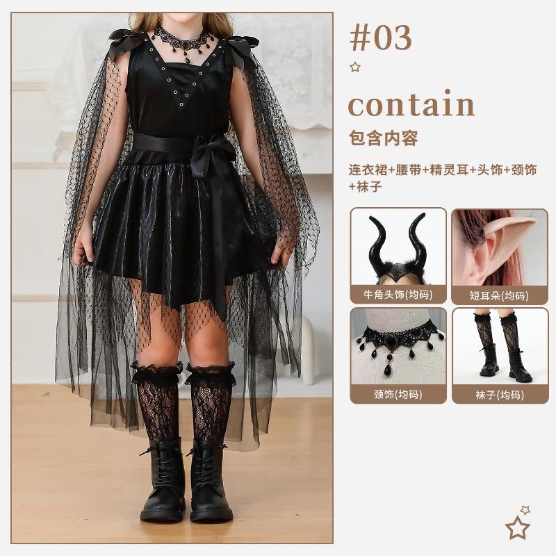 Halloween Children's Costume Witch Dress Stage Dress Up Children's Devil Vampire Witch Dress