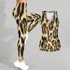 Leopard Print Yoga Outfit for Women Fashion Workout Leggings Fitness Sports Casual Yoga Set Sports Suit
