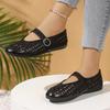 2025 New Casual Fashionable Women Summer Hollow Sandals Lightweight Closed Toe Sandals Soft and Comfortable Ballet Flat Shoes