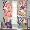 Blumen-abstrakte bunte transparente Vorhänge für Wohnzimmer, Schlafzimmer, Heimdekoration, Küche, Tüll für Fenster, Voile-Vorhänge