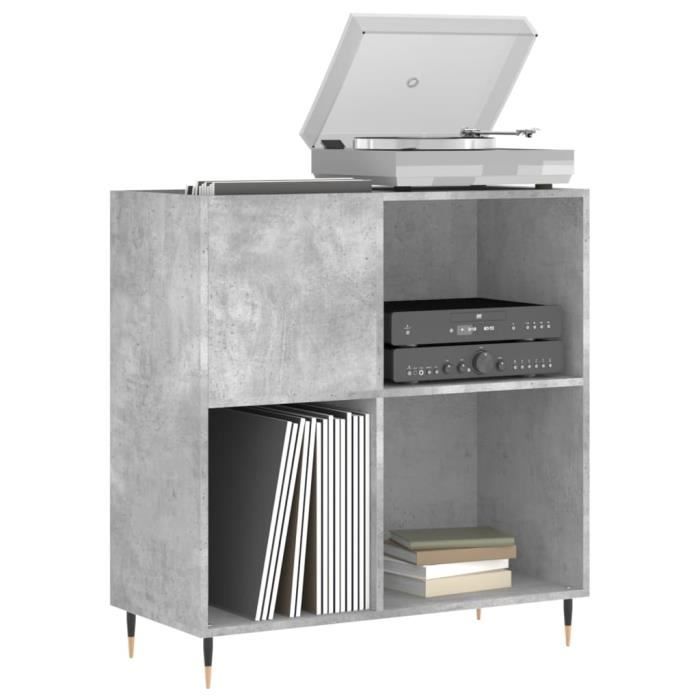 VidaXL Record Cabinet Concrete Grey 84.5x38x89 Cm Engineered Wood 831768