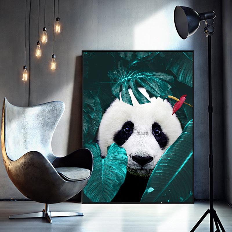 Lion and Tiger Flowers Canvas Painting Animal Cuadros Posters and Prints Nordic Wall Art Pictures for Living Room Home Decor