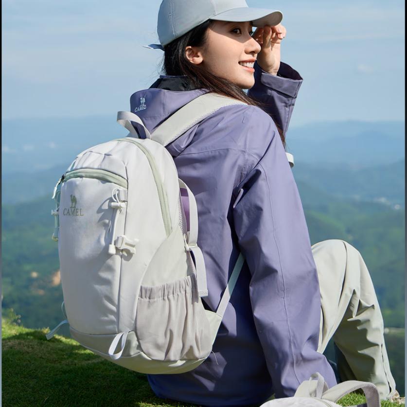 Camel Rucksack, Wasserabweisende Reisetasche, Leicht, Rucksack für Outdoor-Wanderungen und Bergsteigen, Beige grün