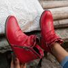 Fashion Female Western Boots Cowboy Boots Women Plested Women Ankle Boot Pu Leather Shoes Autumn Boots Women Booties Lady Plus Size 43