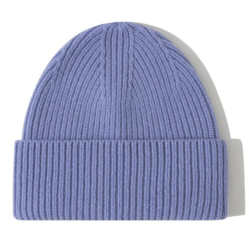 Classic Ribbed Knit Beanie-Unisex 100% Wool Hat for Autumn/Winter Business & Travel One Size Fits Most