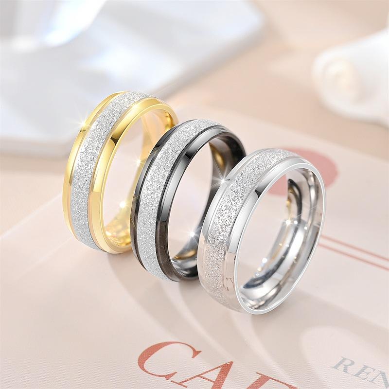Simple and non-fading, titanium steel matte ring, fashionable couple ring.