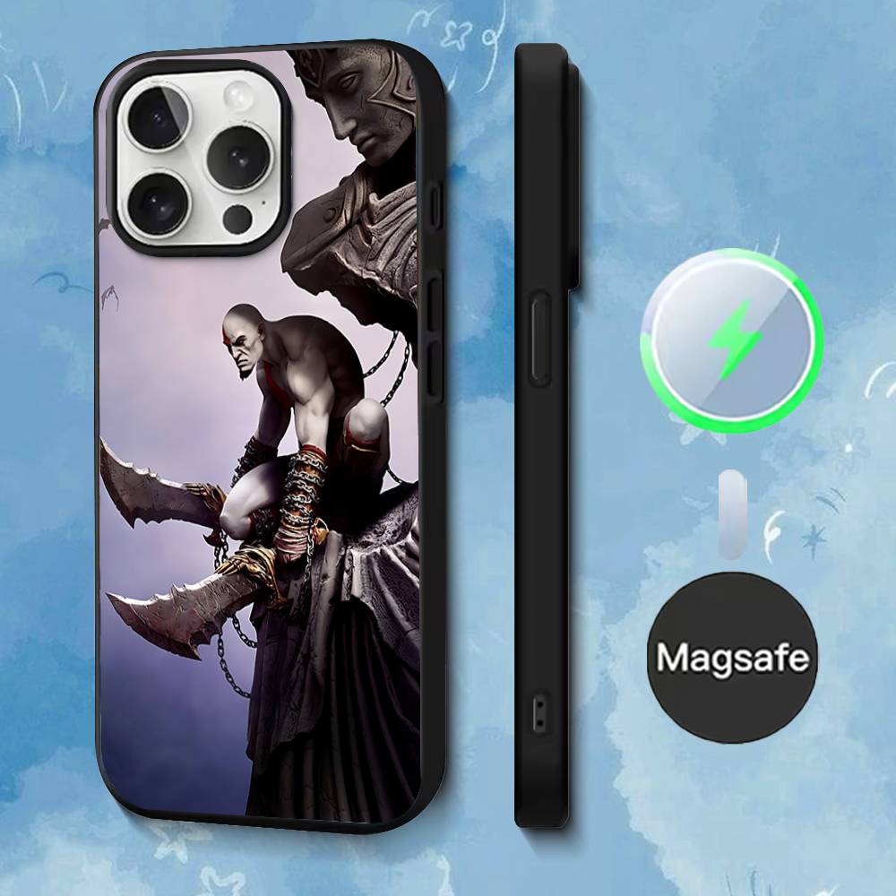 

G-God of W-War Kratos Phone Case For iPhone 17,16,15,14,13,12,11,Pro,Max,Plus,Mini,SE4,E Magnetic Magsafe Wireless Charging iPhone13PRO