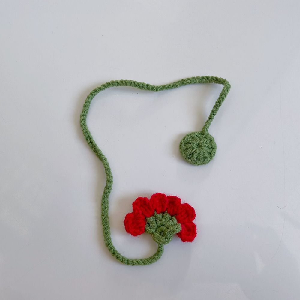 Daisy Flower Knitted Bookmark Unique Crochet Book Marker Creative Floral Pendants  Perfect Gift
