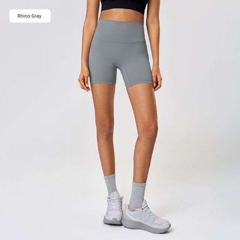 Lu Same Yoga Shorts Women's 2025 Best Selling Nude Feel No Embarrassment Line Slim Fit Sports Shorts Outdoor Fitness Pants