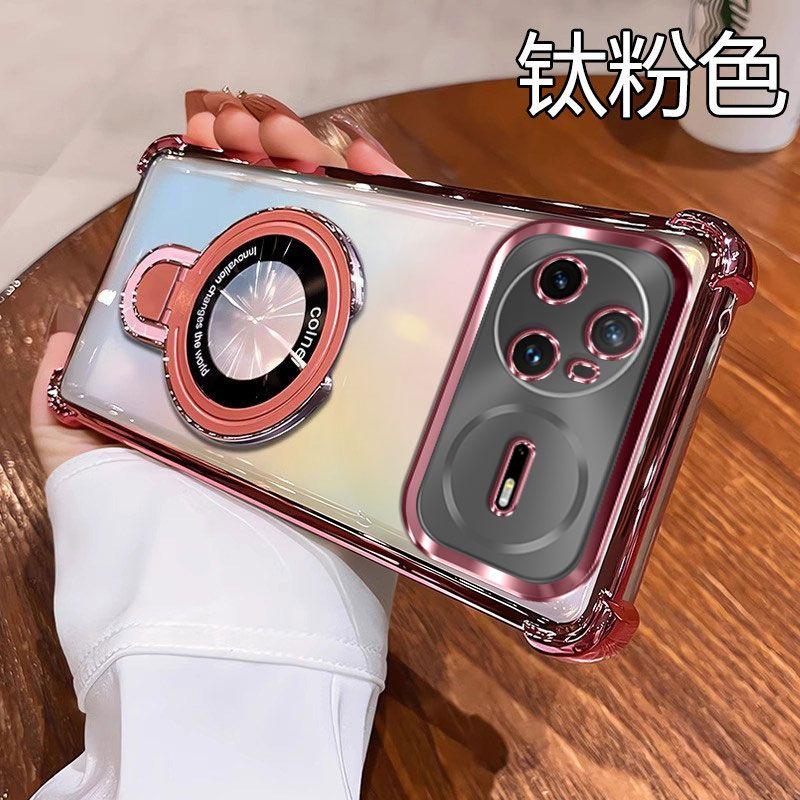 Case for Huawei Nova 15 Pro Ultra Nova15 15Pro 15Ultra Luxury Plated Transparent U Shield Magnetic Bracket Frosted TPU  Funda