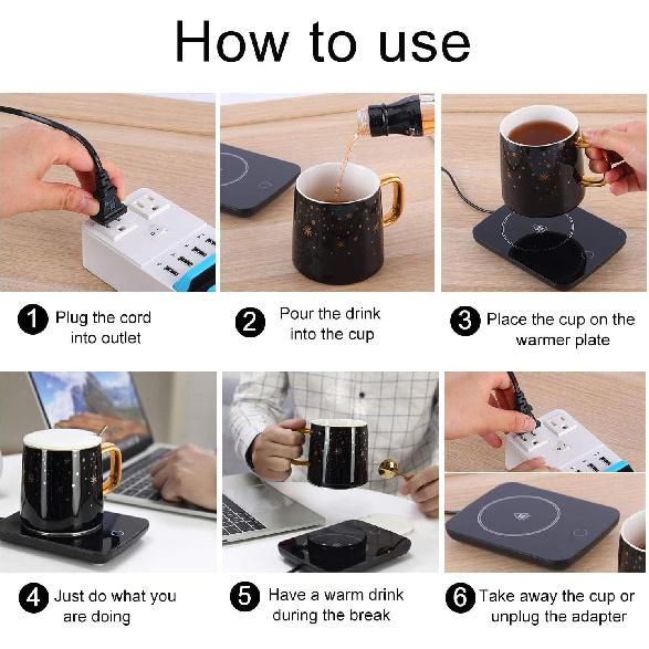 Misby Mug Warmer, Coffee Cup Warmer with Auto Shut Off, Gravity-Induction Coffee Warmer for Desk Use, Coffee Mug Warmer for Coffee Lovers Gift Keep