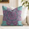 Mandala Böhmisch Ethnisch Kissenbezug Natürliche Leinen Doppelseitiger Druck Dekokissenbezug für Sofa Couch Heimdeko