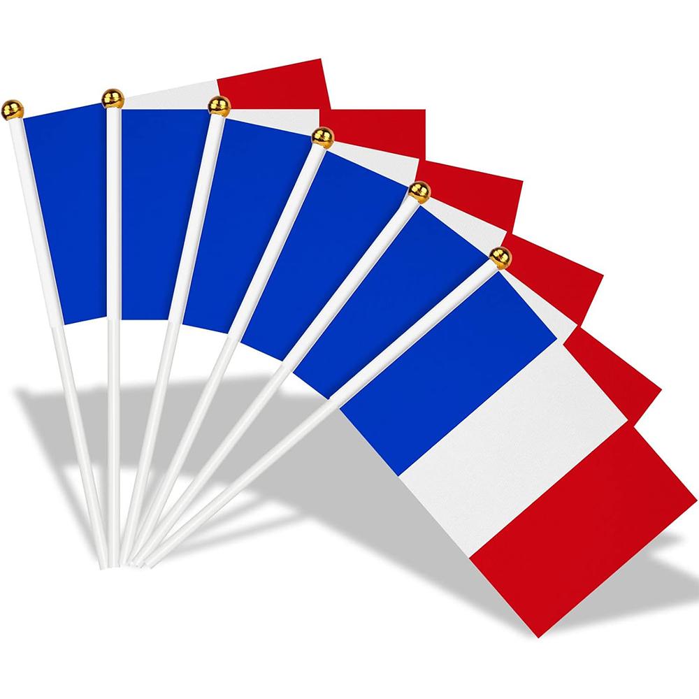 French Hand Held Flags 15pcs for World Cup 2026 5.5x8.2 Inch