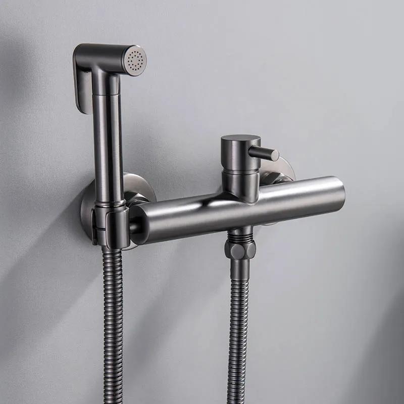 Toilet Bidets Sprayer Bathroom Accessories Cold And Hot Water Mixer Bidet Faucet Wall Mounted Rose Gold/Grey