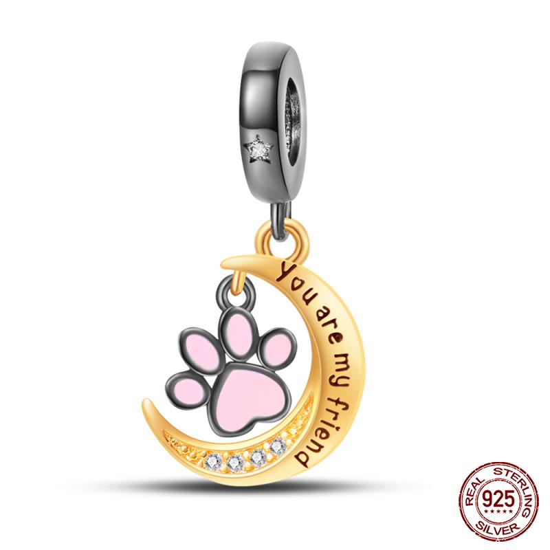 Fashion Copper Sparkling Zircon Star Moon Series Charms Beads Fit Qikaola Original Bracelets Diy Birthday Jewelry