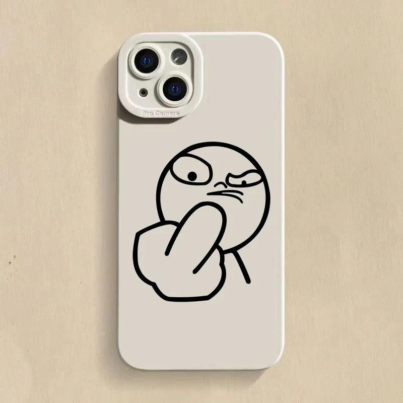 Phone Case For iPhone 14 Pro Max 15 11 12 13 Pro Mini XS XR X 7 8 Plus SE 2022 Funny Cartoon Man Soft Silicone Bottom Cover
